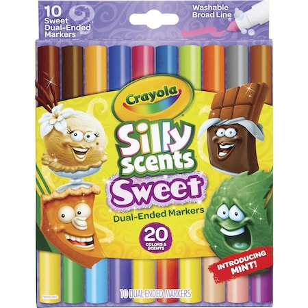 Crayola Marker, Silly Scents, Sweet, 6-3/10"x7-1/2"x7/10", 10/ST, MI PK CYO588339